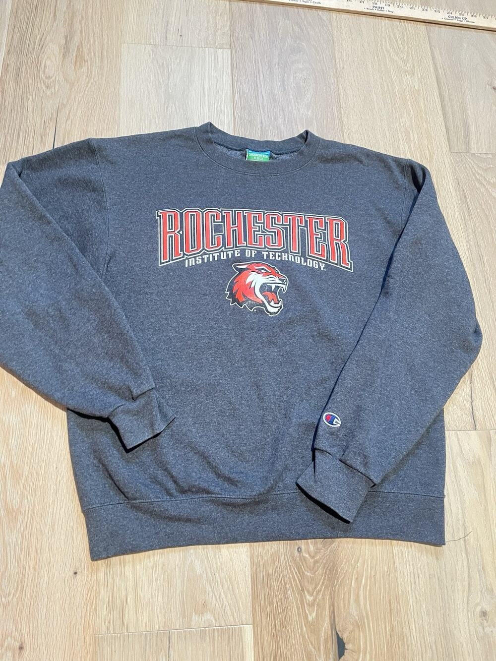 Y2K Champion RIT Rochester Institute Technology Tigers Crew Neck Sweatshirt VTG